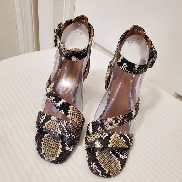 Madewell Liv Sandals in Snake Embossed Leather, Size 8 - Picture 9 of 16